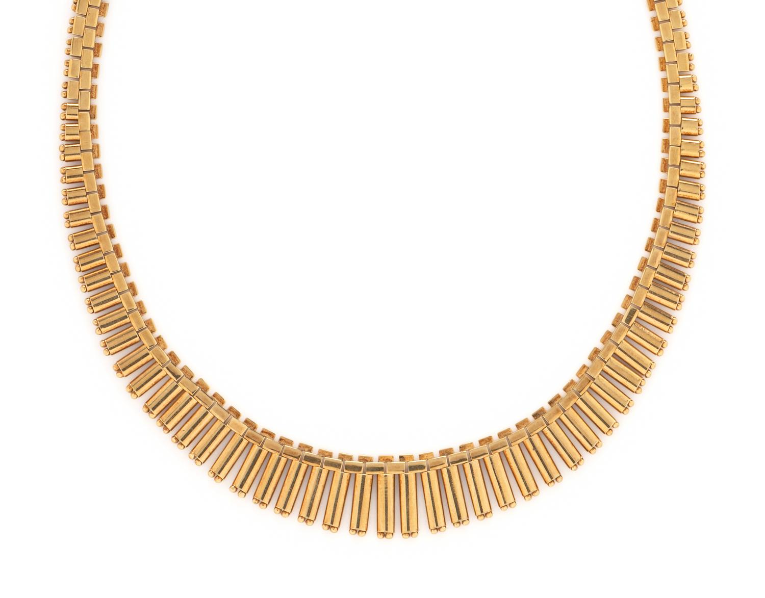 YELLOW GOLD FRINGE NECKLACE