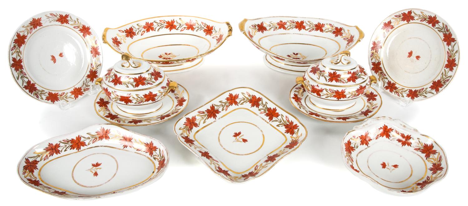 A European Porcelain Partial Dessert Service Diameter of dessert plate 12 inches. — EARLY 19TH CENTURY