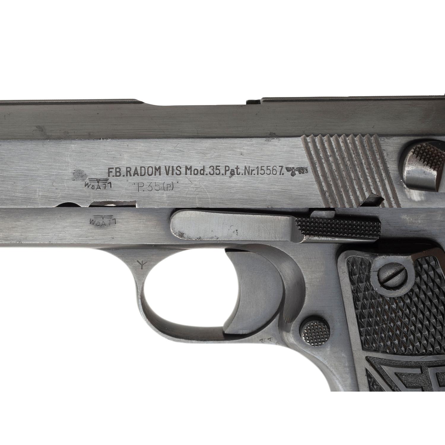 **Fine 3-Lever Slotted For Stock Late C-Block WWII German Marked wz. FB Viz Radom P.35(p) Pistol