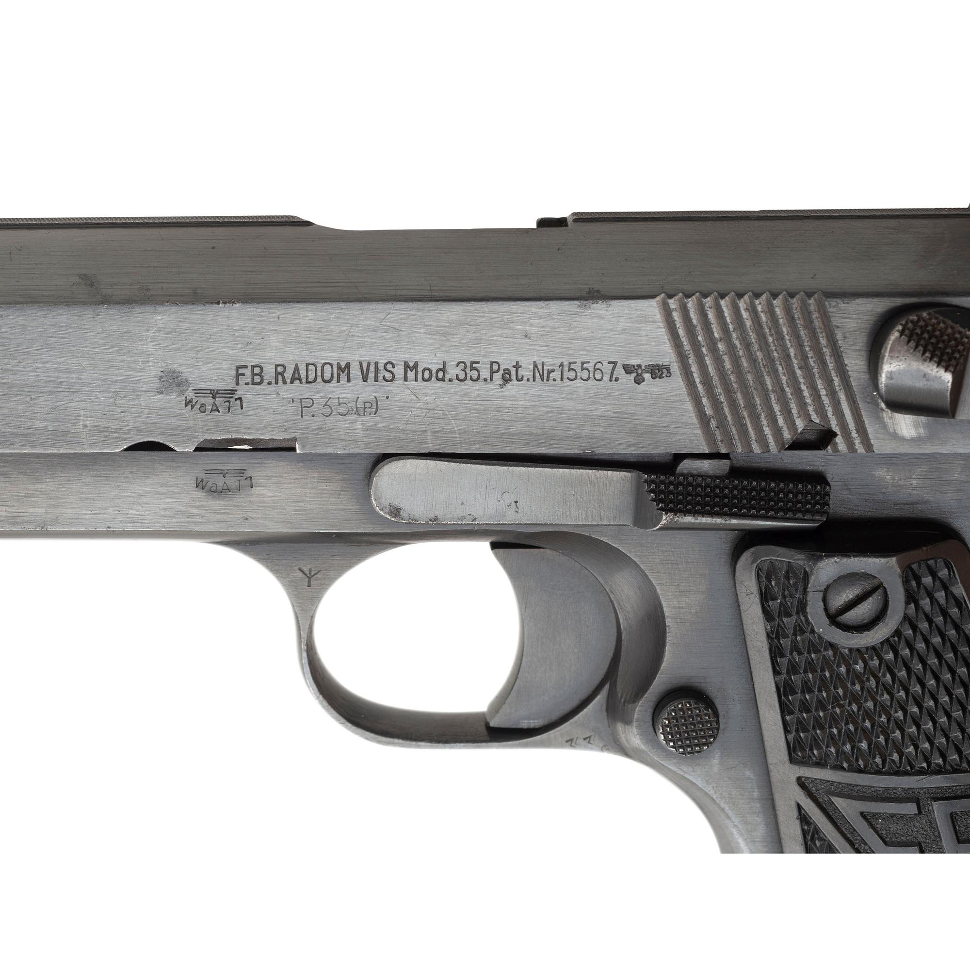 **Fine 3-Lever Slotted For Stock Late C-Block WWII German Marked wz. FB Viz Radom P.35(p) Pistol
