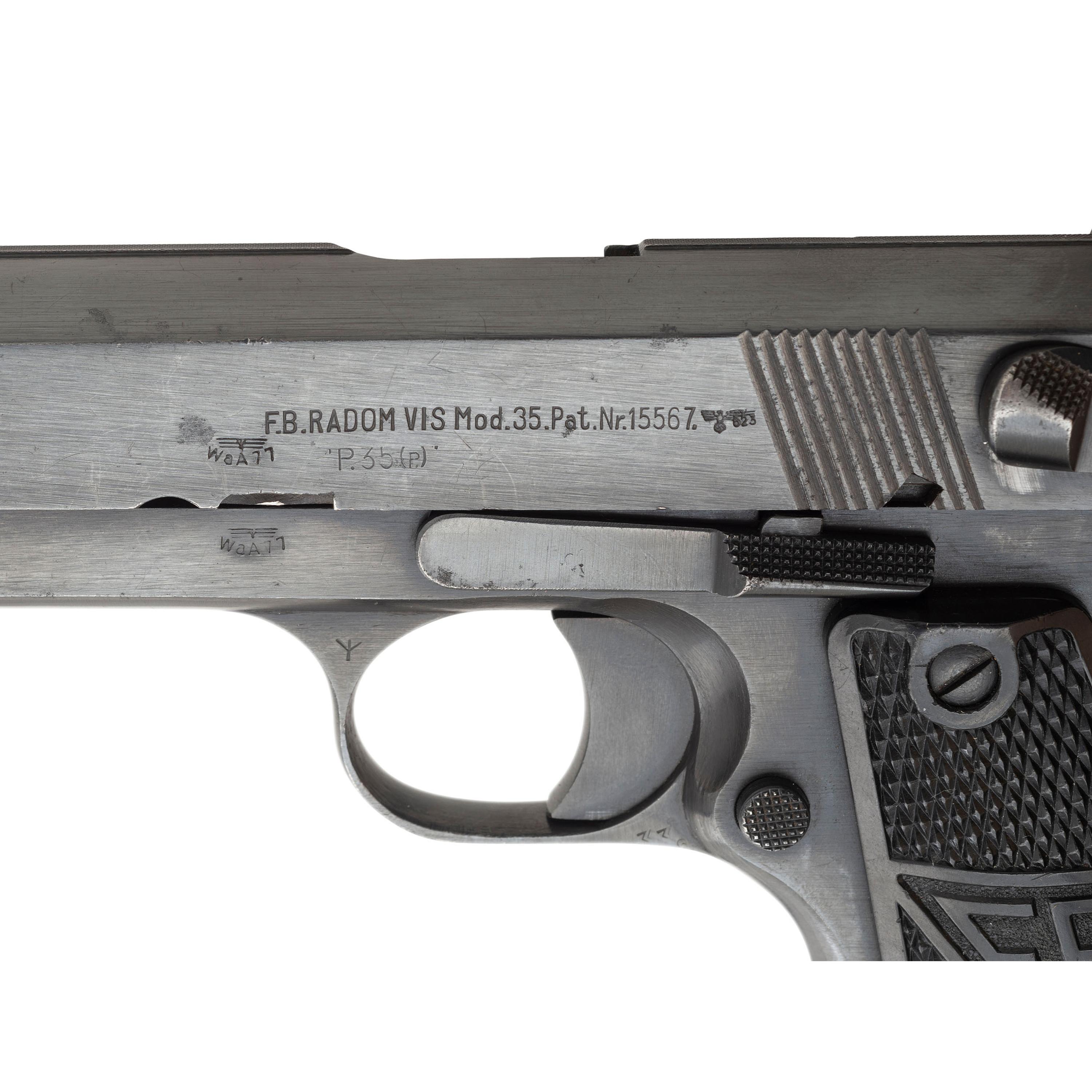 **Fine 3-Lever Slotted For Stock Late C-Block WWII German Marked wz. FB Viz Radom P.35(p) Pistol