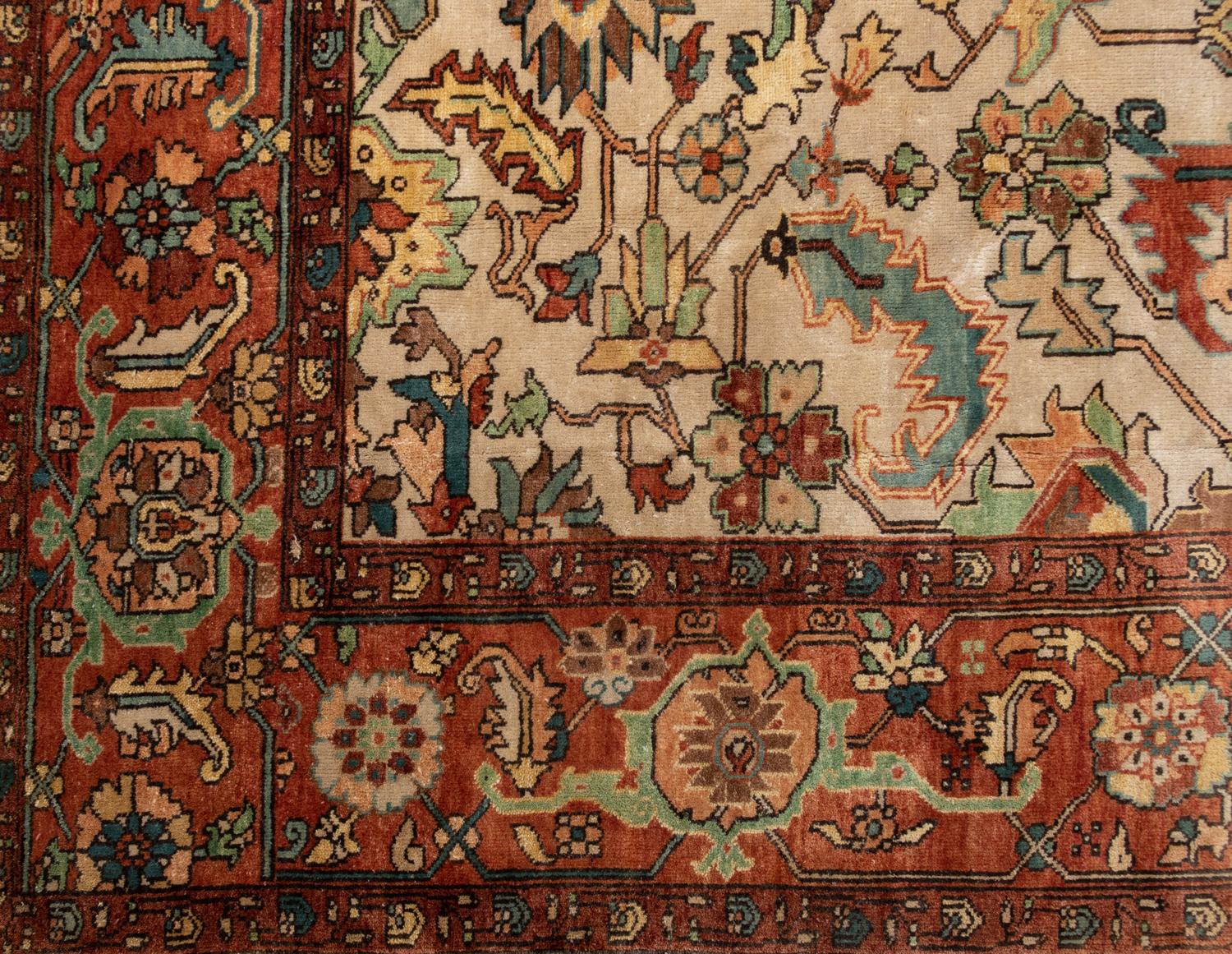 A Serapi Design Wool Rug