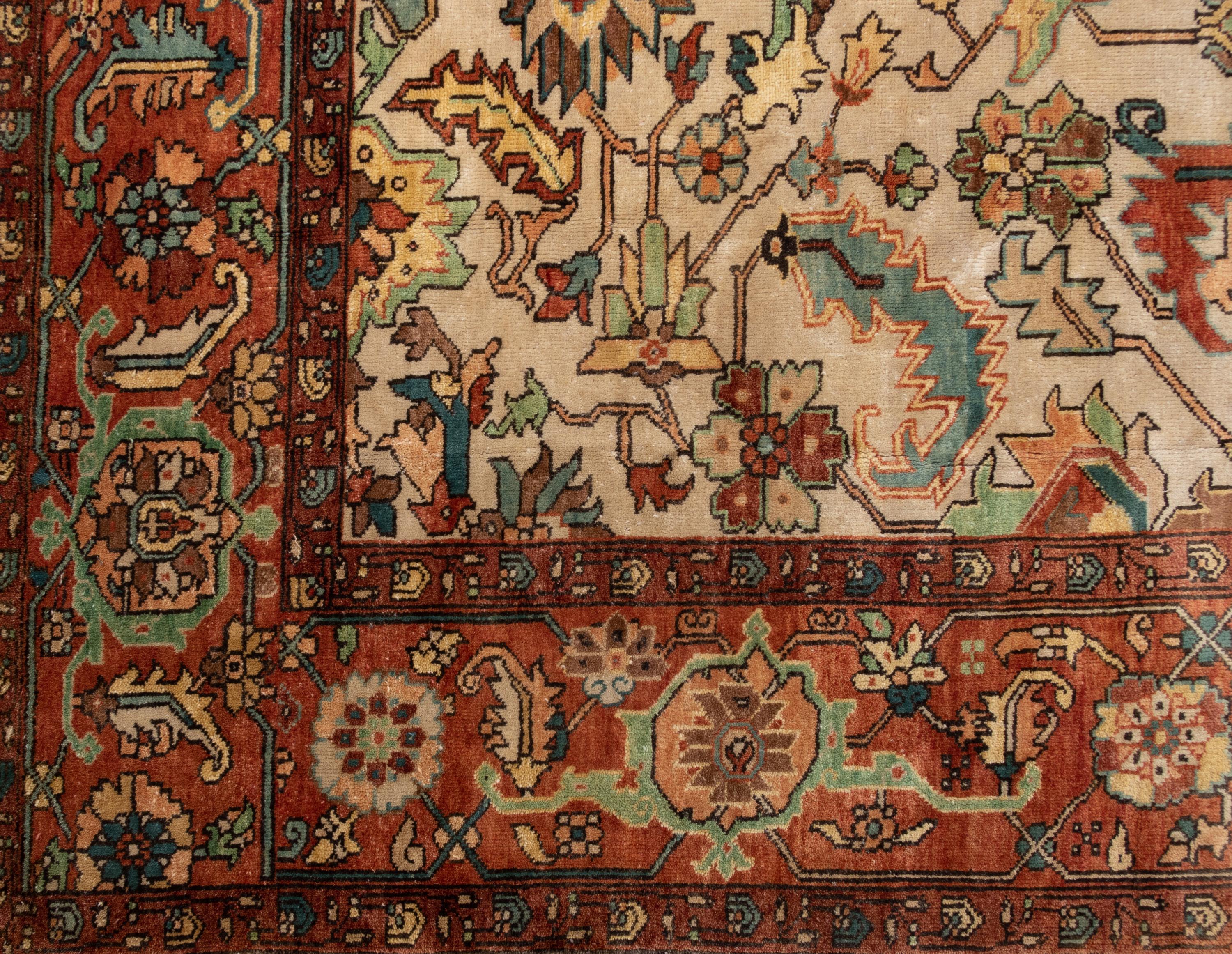 A Serapi Design Wool Rug