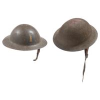 Group of Two Painted M1917 Helmets: Including 77th Infantry Division, 32nd Infantry Division