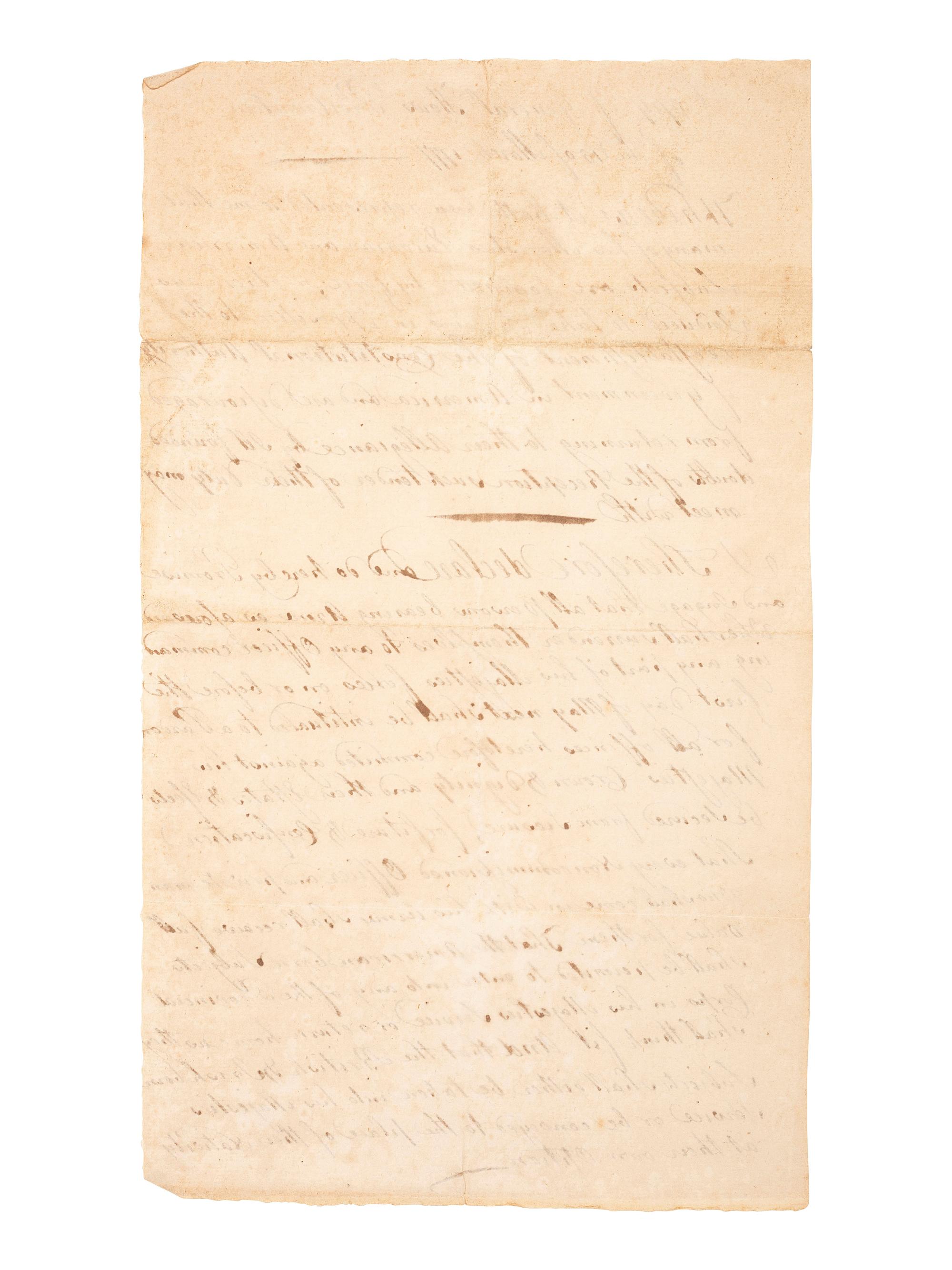 [REVOLUTIONARY WAR]. HOWE, General William (1729-1814). "Copy of General How's [ sic ] Proclamation of the 15 of March 1777" offering pardons to Continental Army soldiers who disarm and join the Loyalist cause. N.p., [1777].