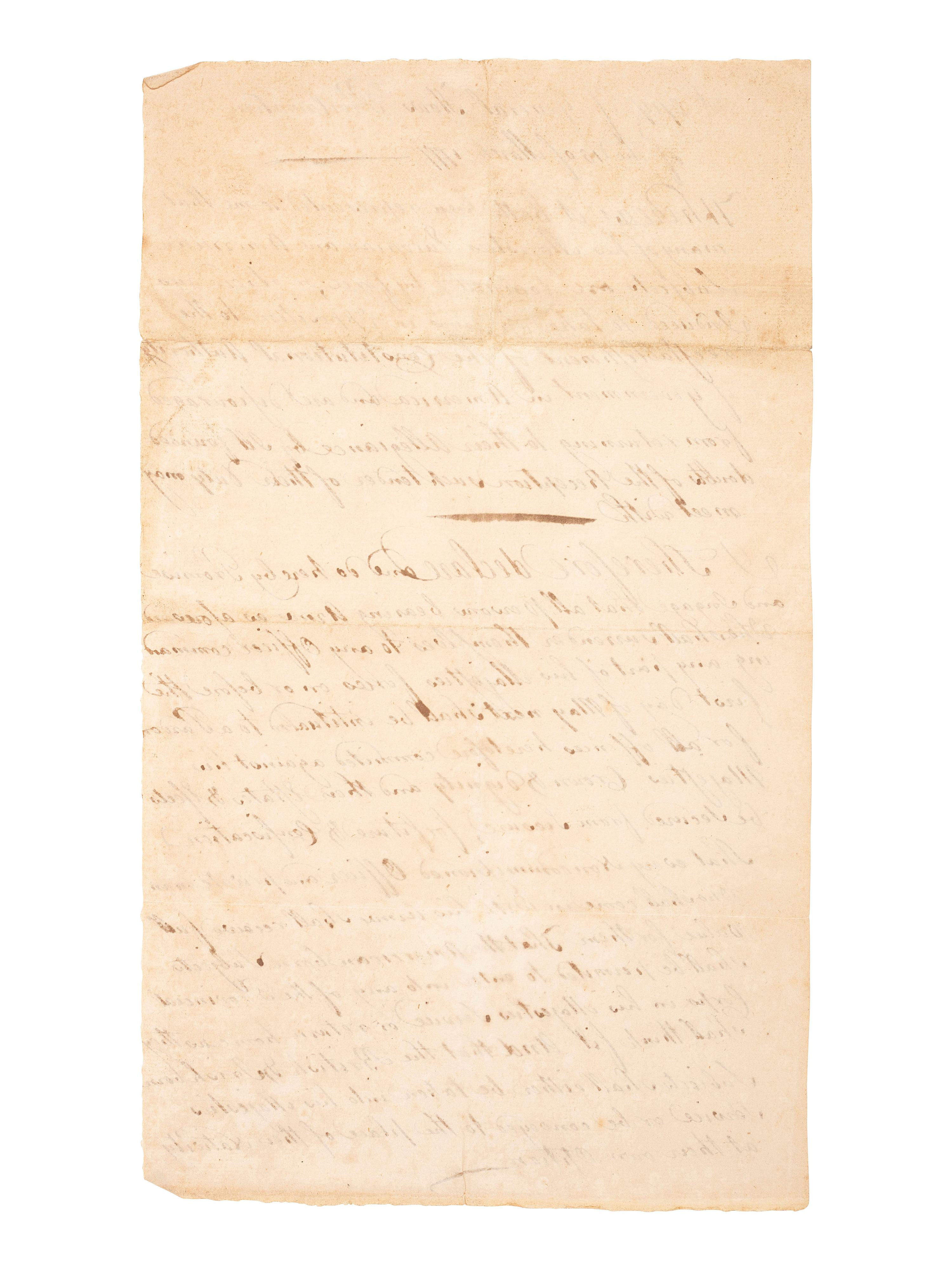 [REVOLUTIONARY WAR]. HOWE, General William (1729-1814). "Copy of General How's [ sic ] Proclamation of the 15 of March 1777" offering pardons to Continental Army soldiers who disarm and join the Loyalist cause. N.p., [1777].