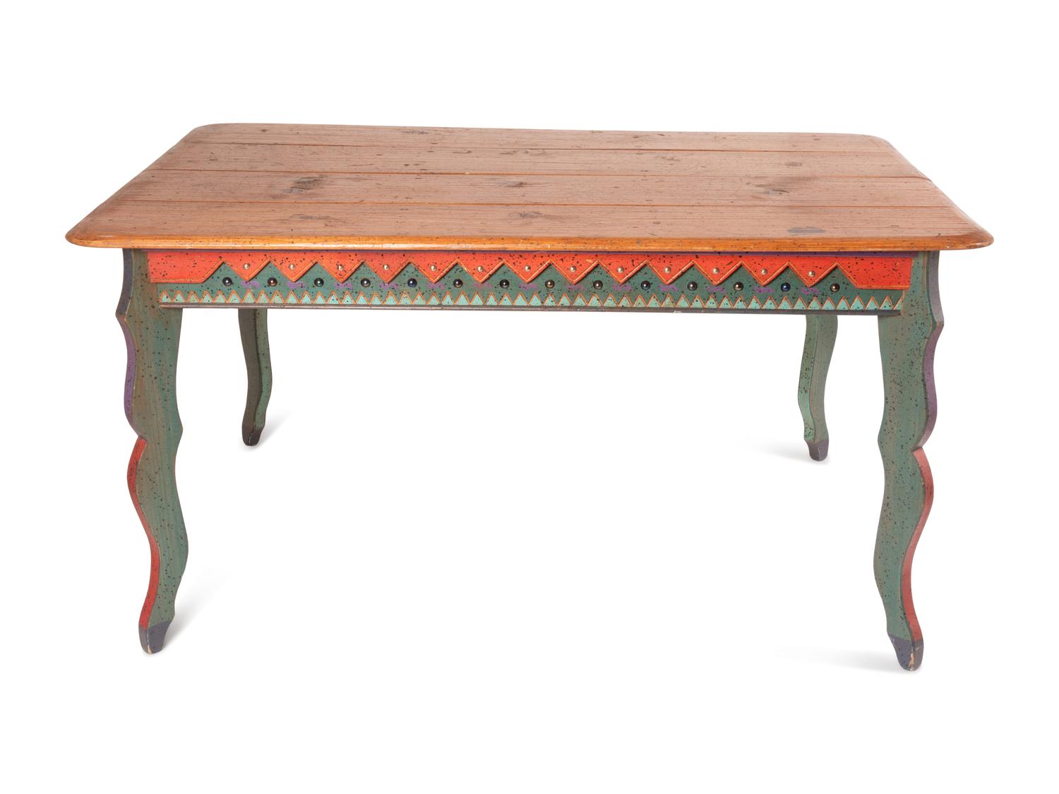 A Contemporary American Folk Art Dining Table by David Marsh