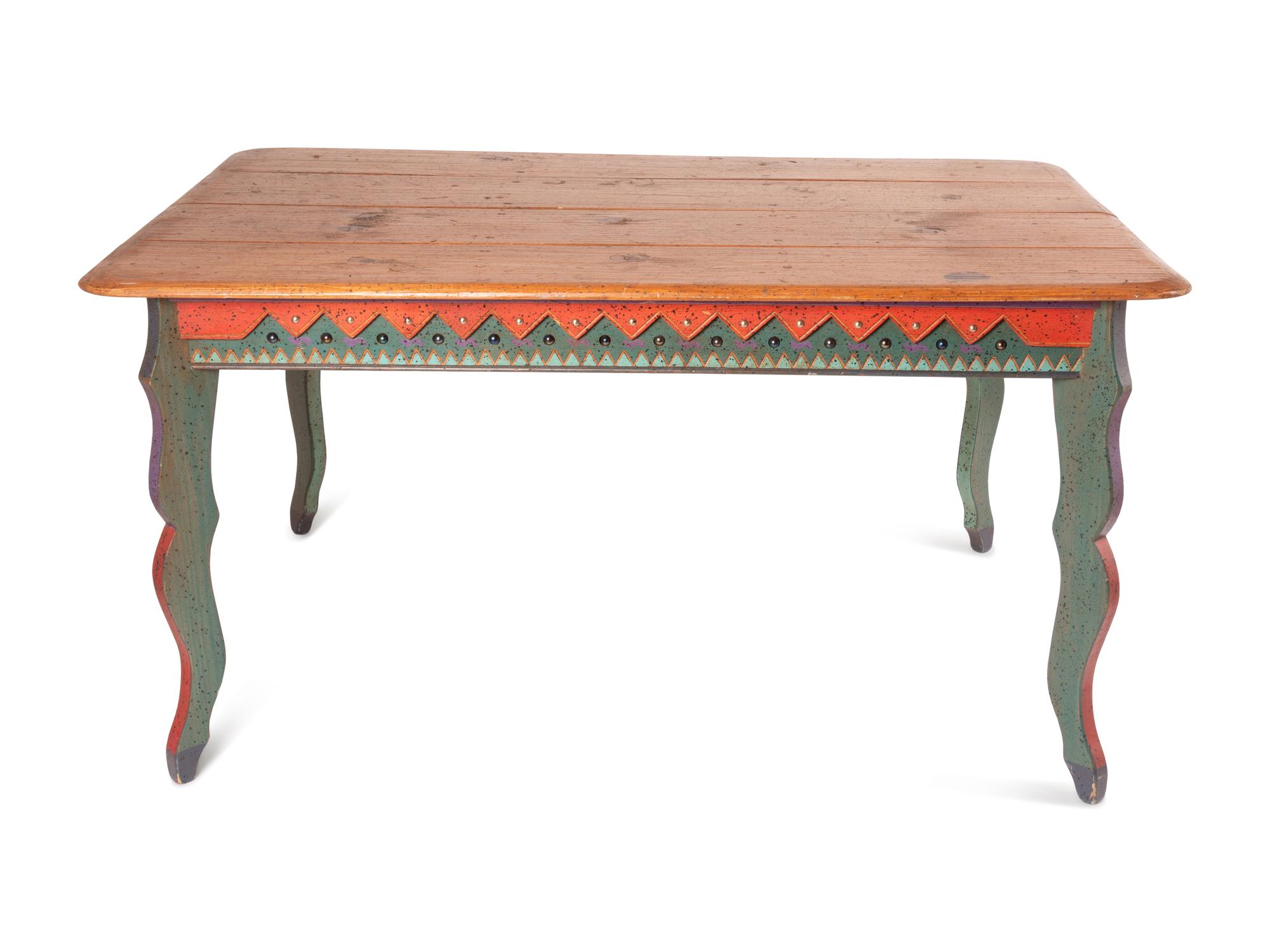 A Contemporary American Folk Art Dining Table by David Marsh