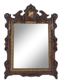 A Continental Parcel Gilt Oak Mirror