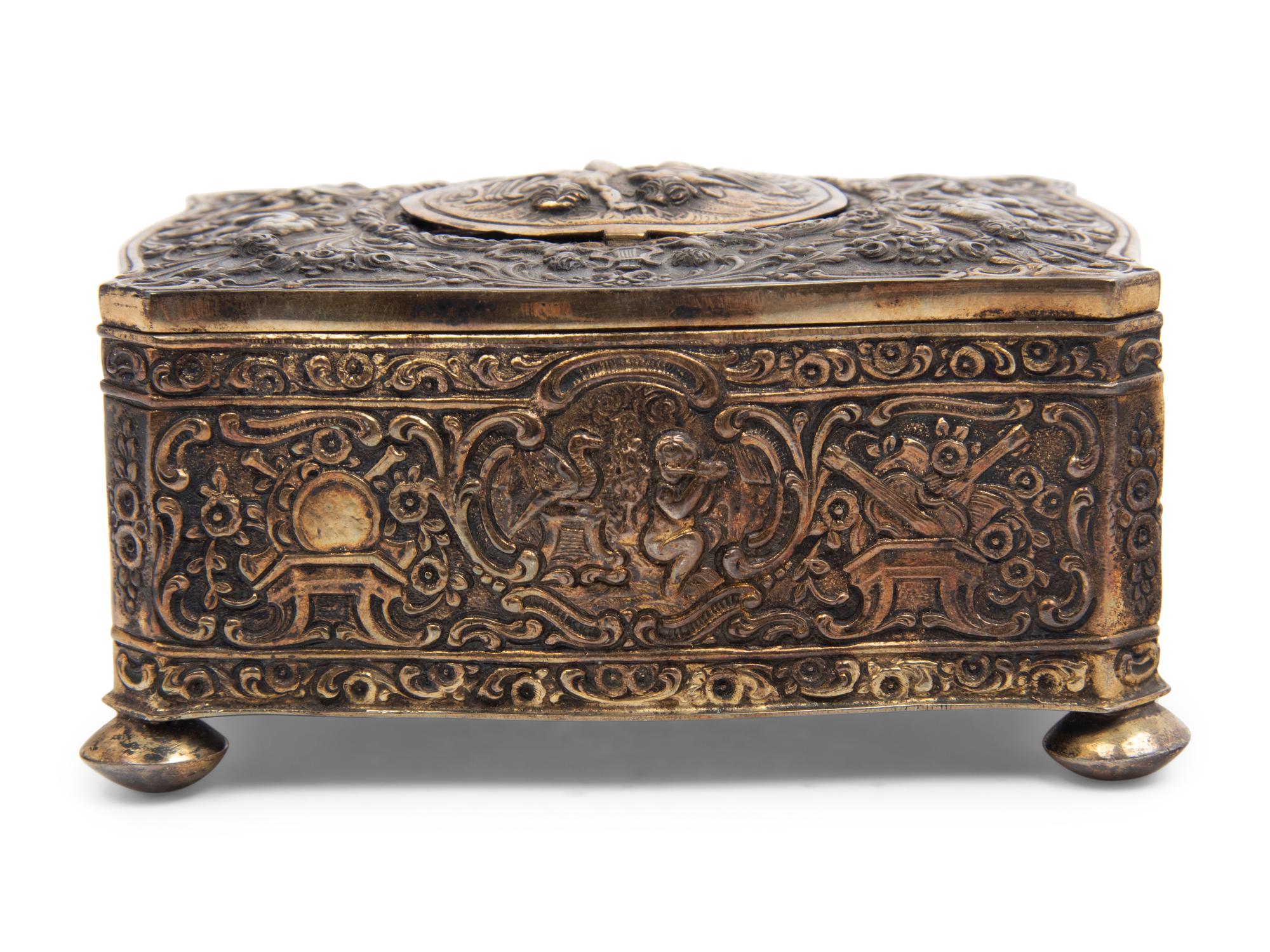 A German Silver-Gilt Singing Bird Automaton Box