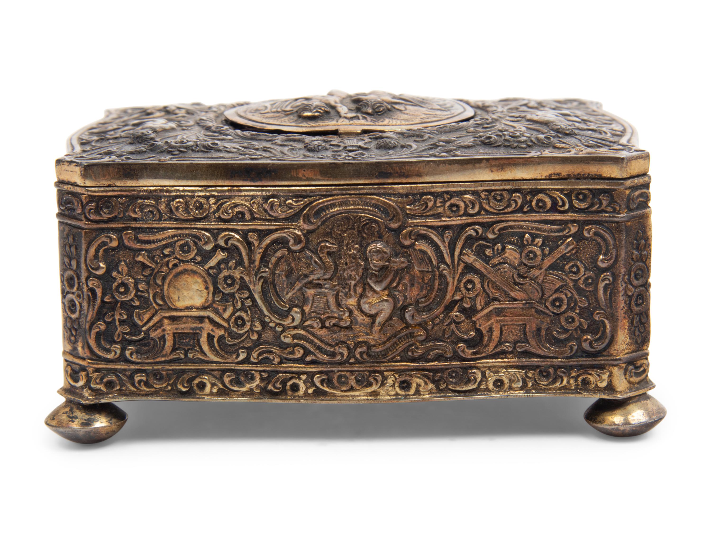 A German Silver-Gilt Singing Bird Automaton Box
