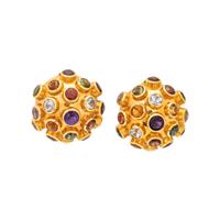YELLOW GOLD AND MULTIGEM 'SPUTNIK' DEMI PARURE