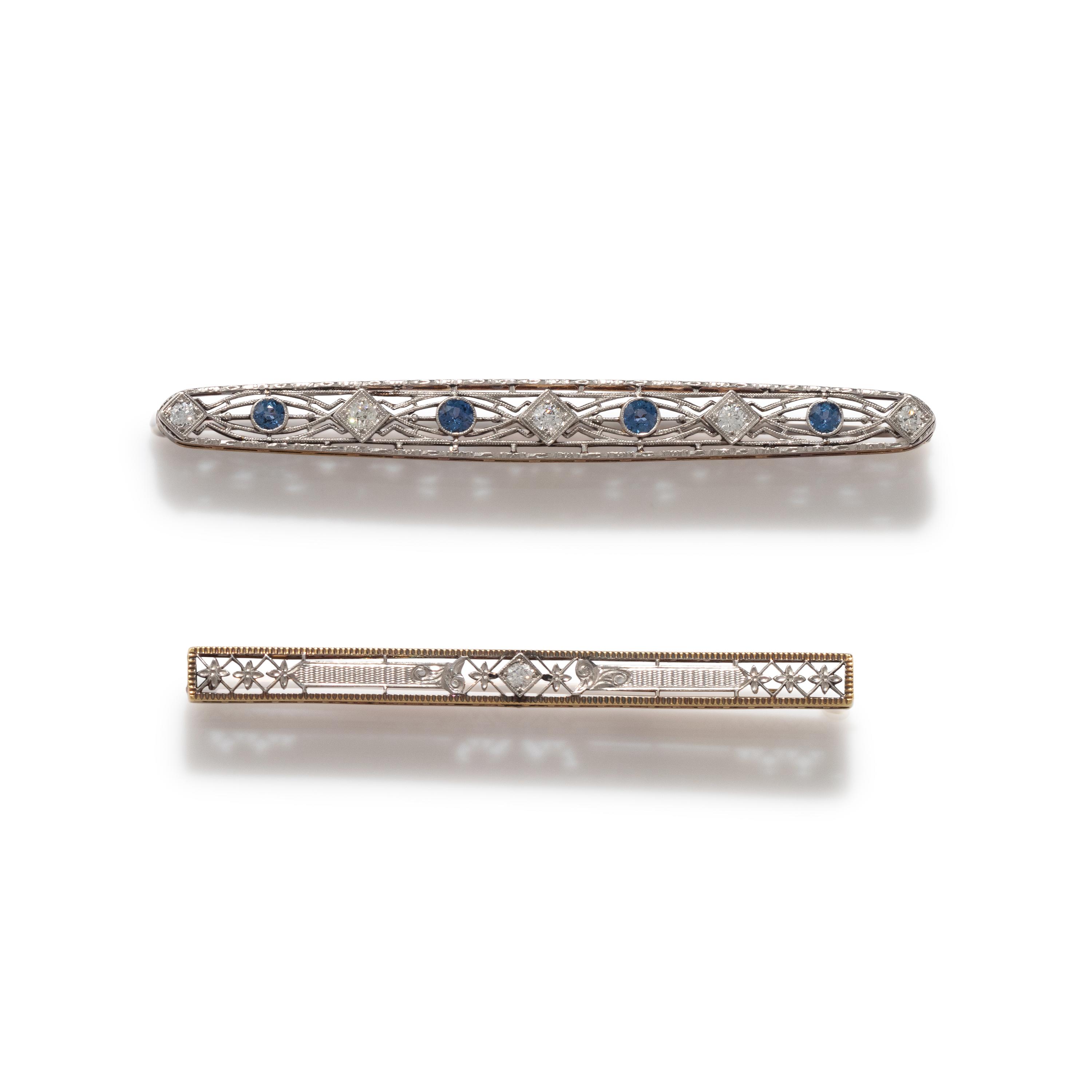 COLLECTION OF ANTIQUE DIAMOND BAR BROOCHES