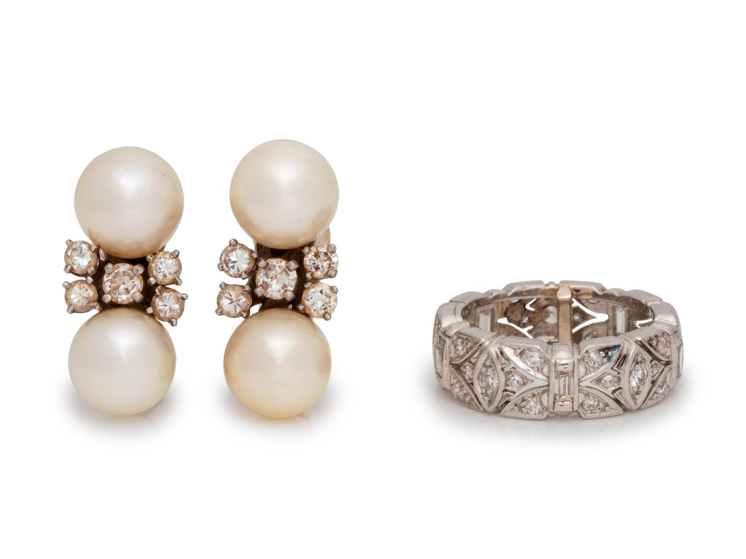 A Collection of White Gold and Diamond Jewelry,