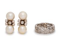 A Collection of White Gold and Diamond Jewelry,