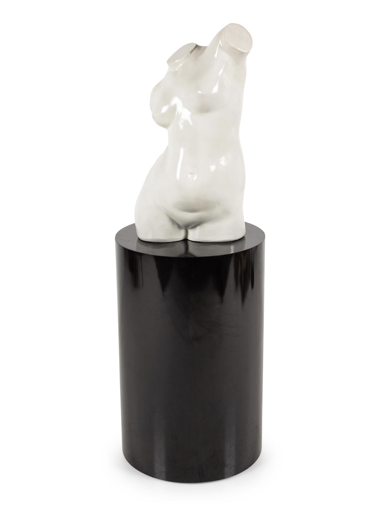 A Painted Wood Torso of a Woman — 20TH CENTURY