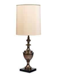 A Patinated Brass Urn-Form Table Lamp