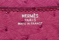 An Hermes Fuschia Ostrich Leather GM Agenda, 3.5" x 5".