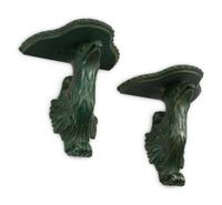 A Pair of English Carved and Painted Eagle-Motif Brackets