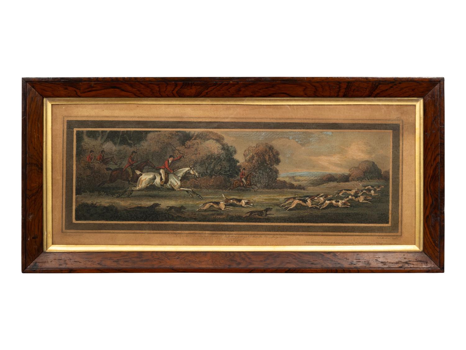 A Set of Sixteen English Hand-Colored Sporting Engravings