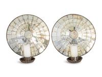 A Pair of Mirrored Tin Candle Wall Sconces