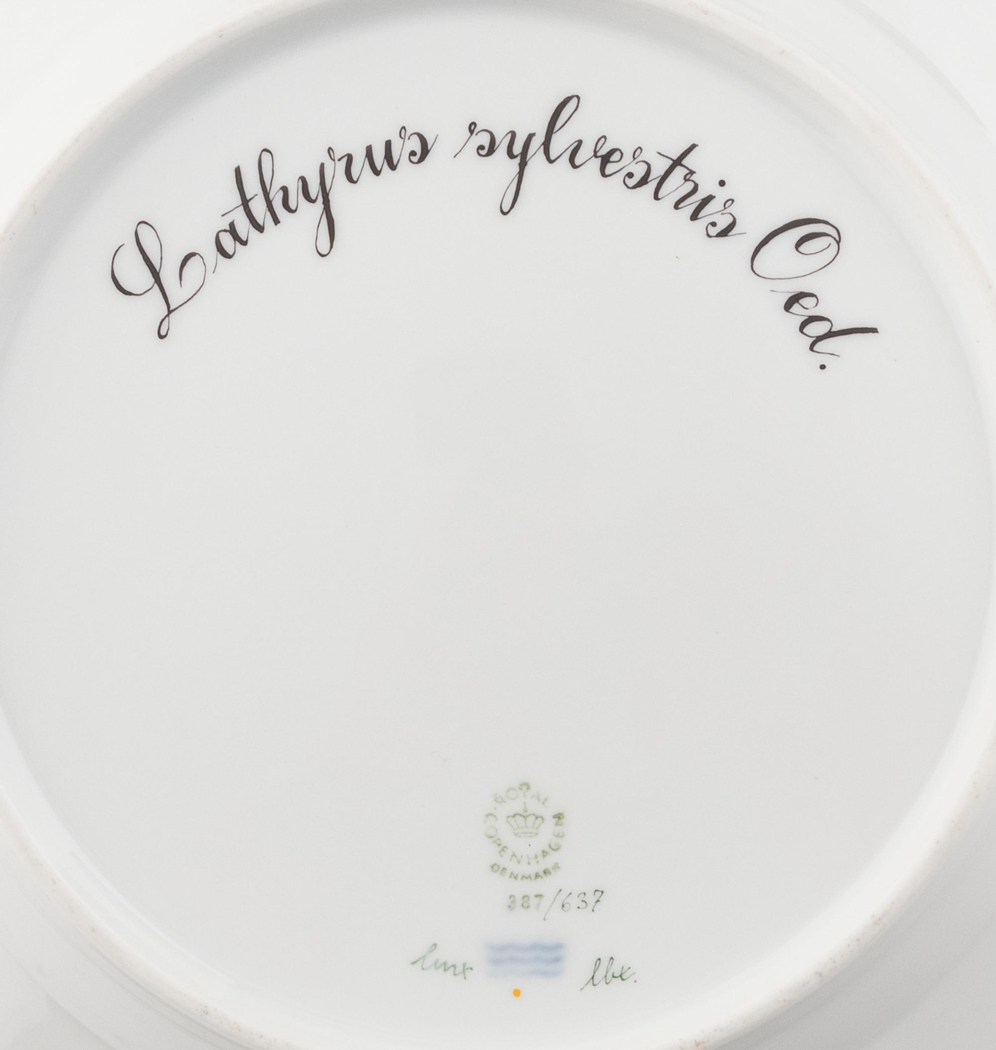 A Set of Six Royal Copenhagen Flora Danica Reticulated Porcelain Luncheon Plates