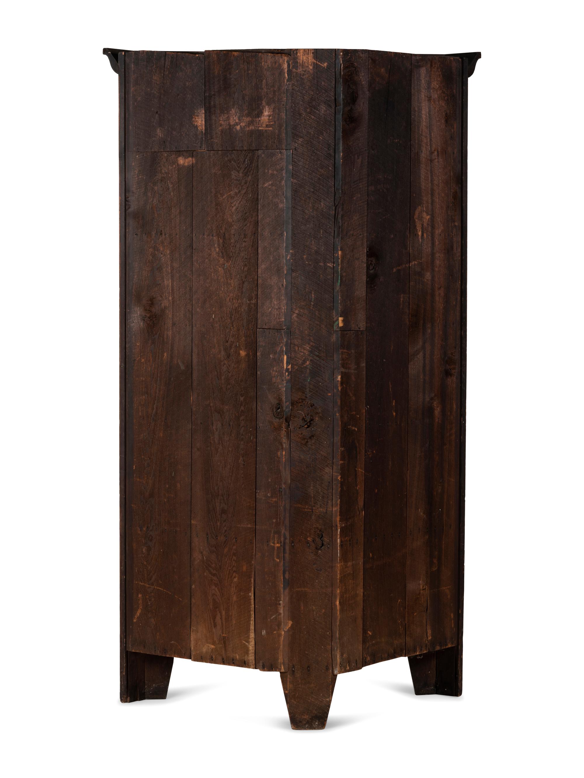 A Late Federal Walnut Corner Cupboard