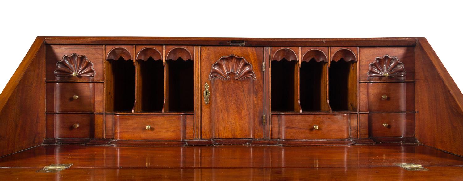 A Chippendale Mahogany Slant-Front Desk Attributed to John Goddard, Newport, Rhode Island
