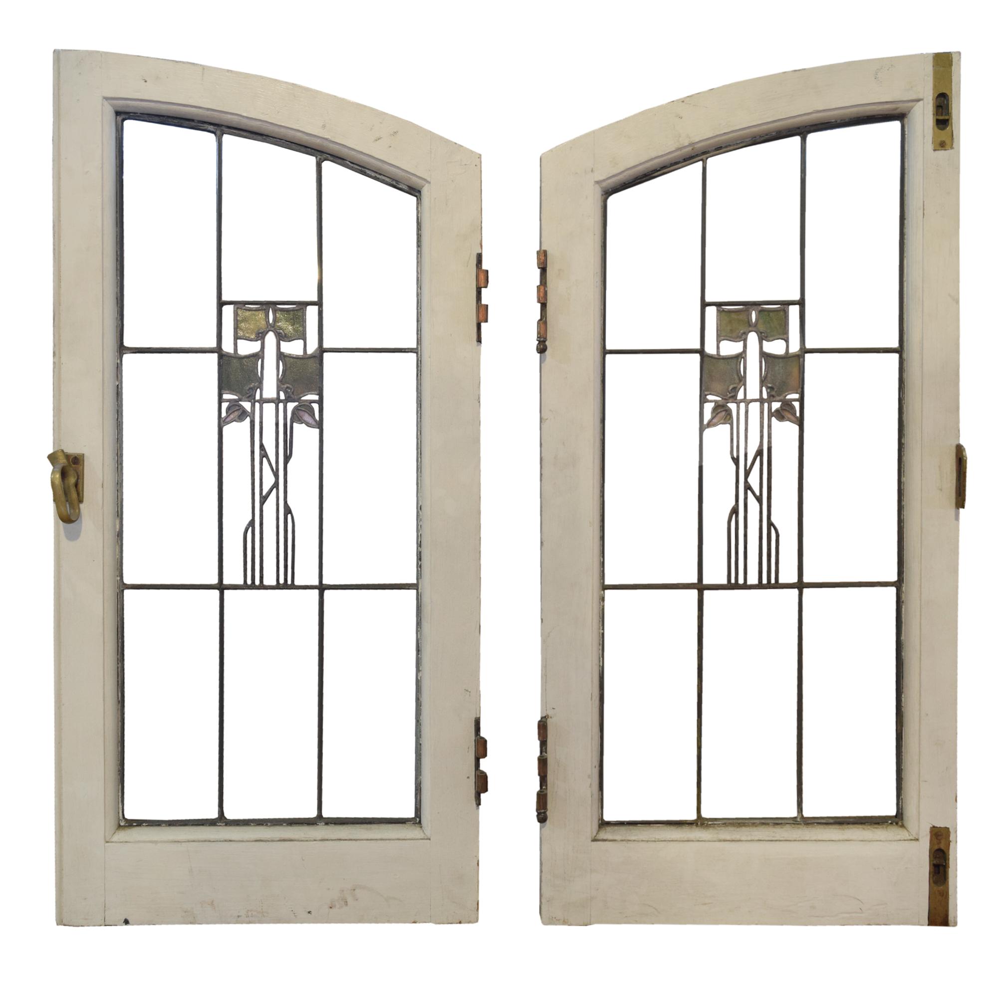 A Pair of George Maher Windows from the Morse House, Glencoe, IL. 16.5" W x 1.5" D x 35.5" H — United States, 1906