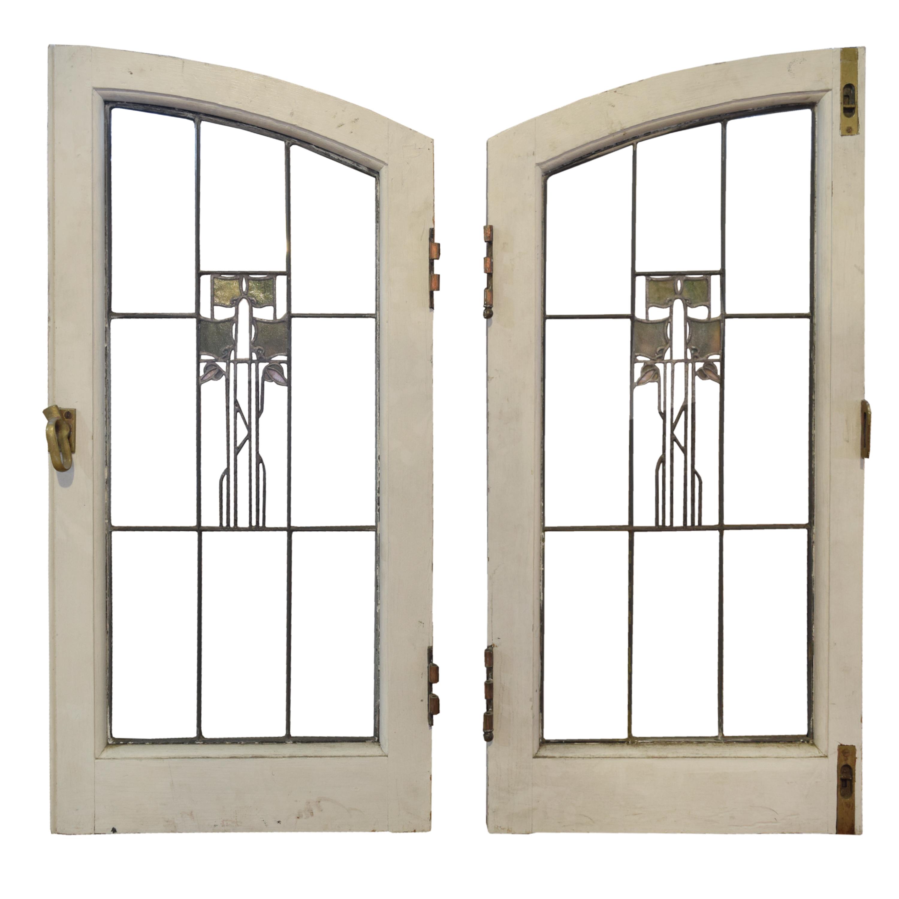 A Pair of George Maher Windows from the Morse House, Glencoe, IL. 16.5" W x 1.5" D x 35.5" H — United States, 1906