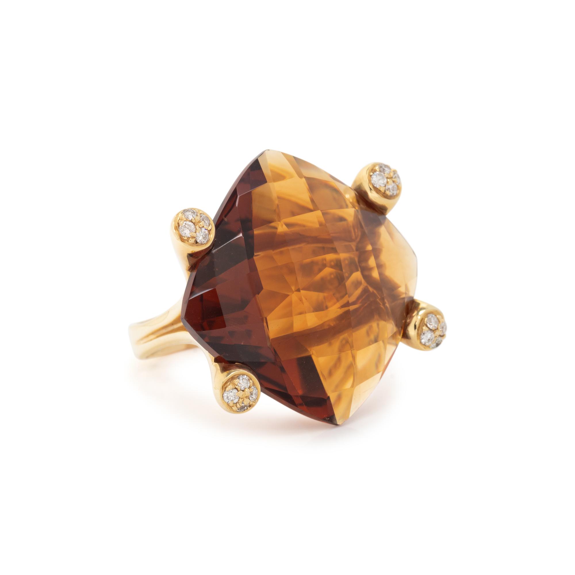 CITRINE AND DIAMOND RING