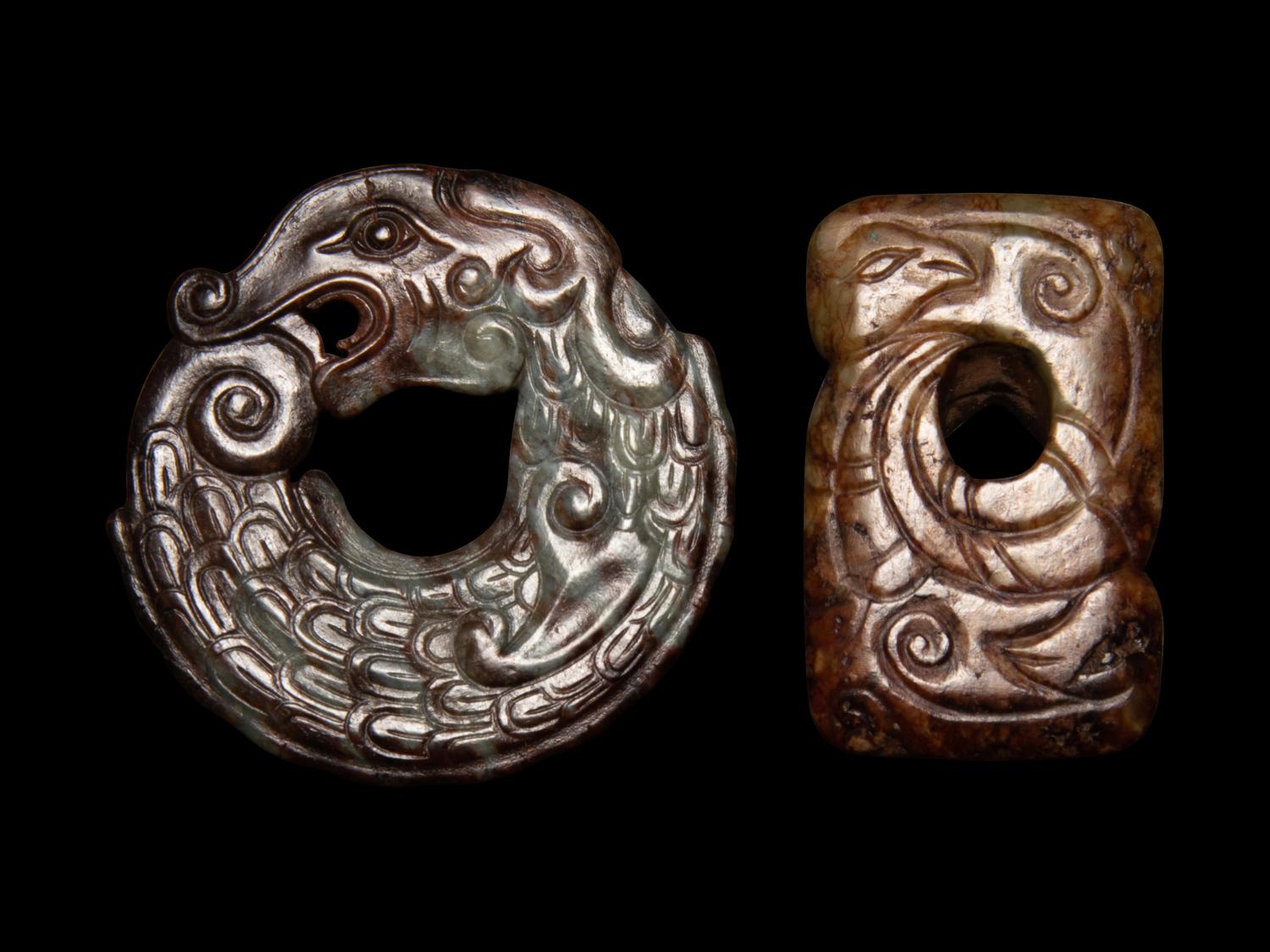 Two Chinese Archaistic Jade Pendants