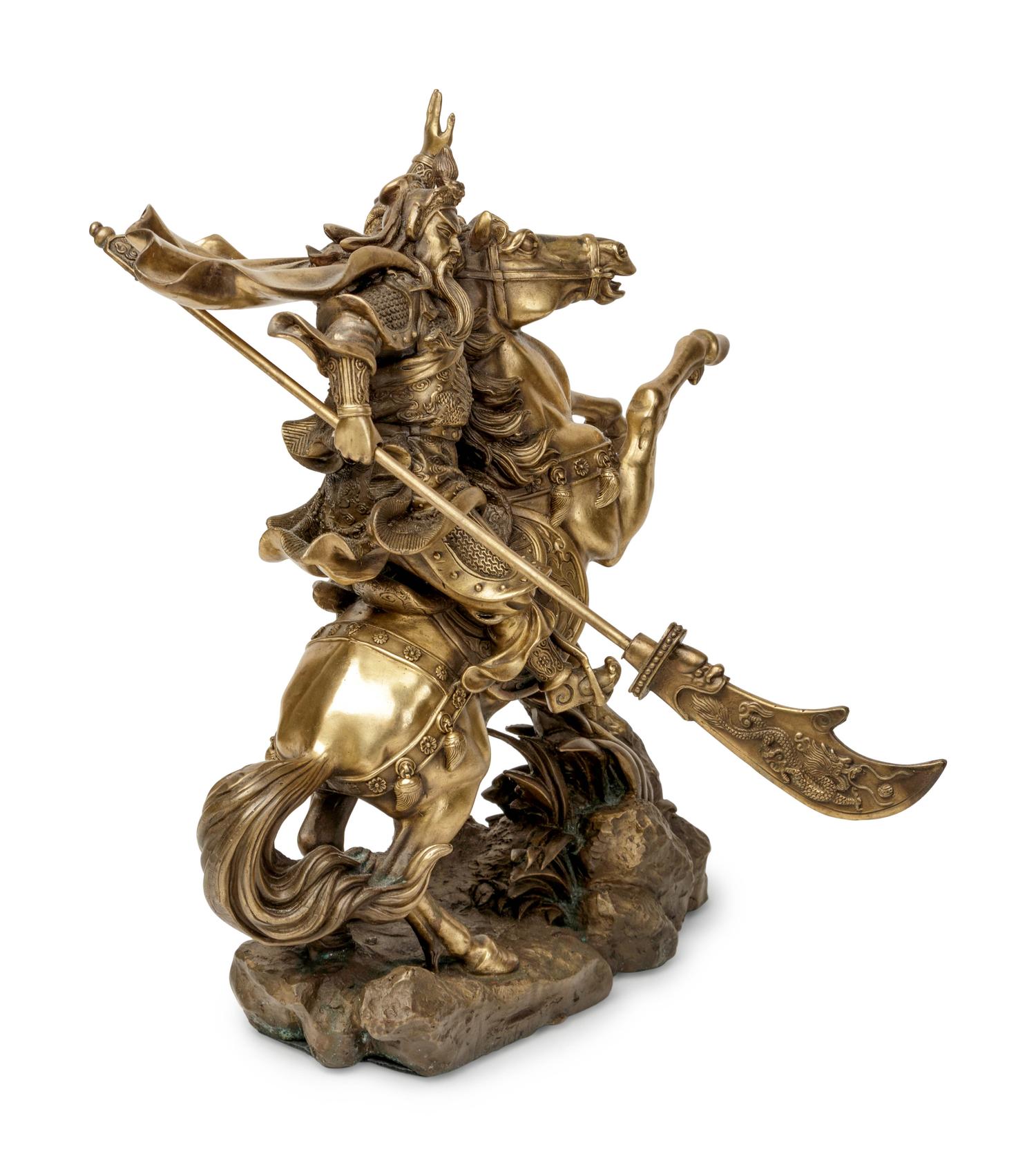 A Japanese Export Gilt Bronze Figure of a Warrior