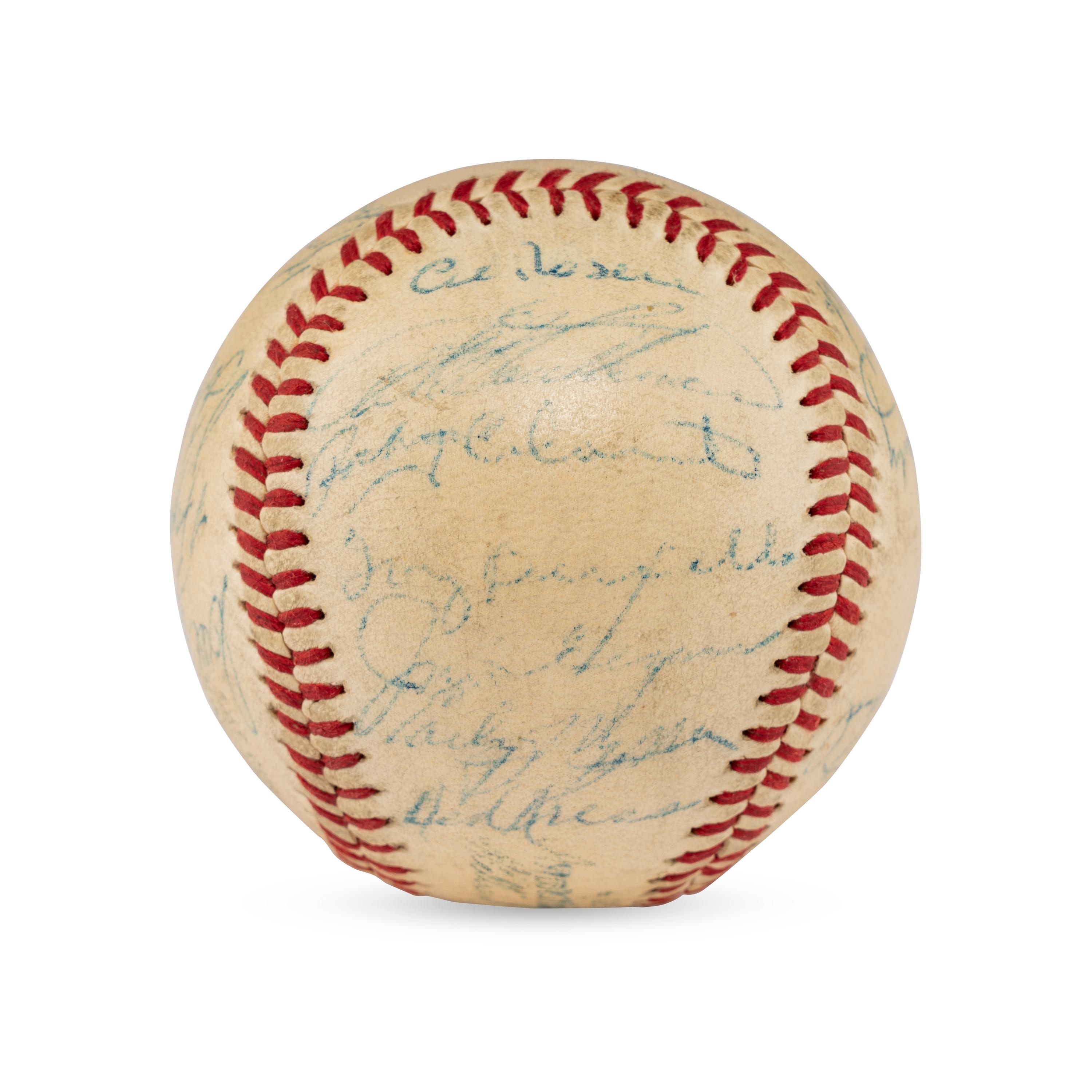 A 1956 Cleveland Indians Team Signed Autograph Baseball (PSA Letter of Authenticity),