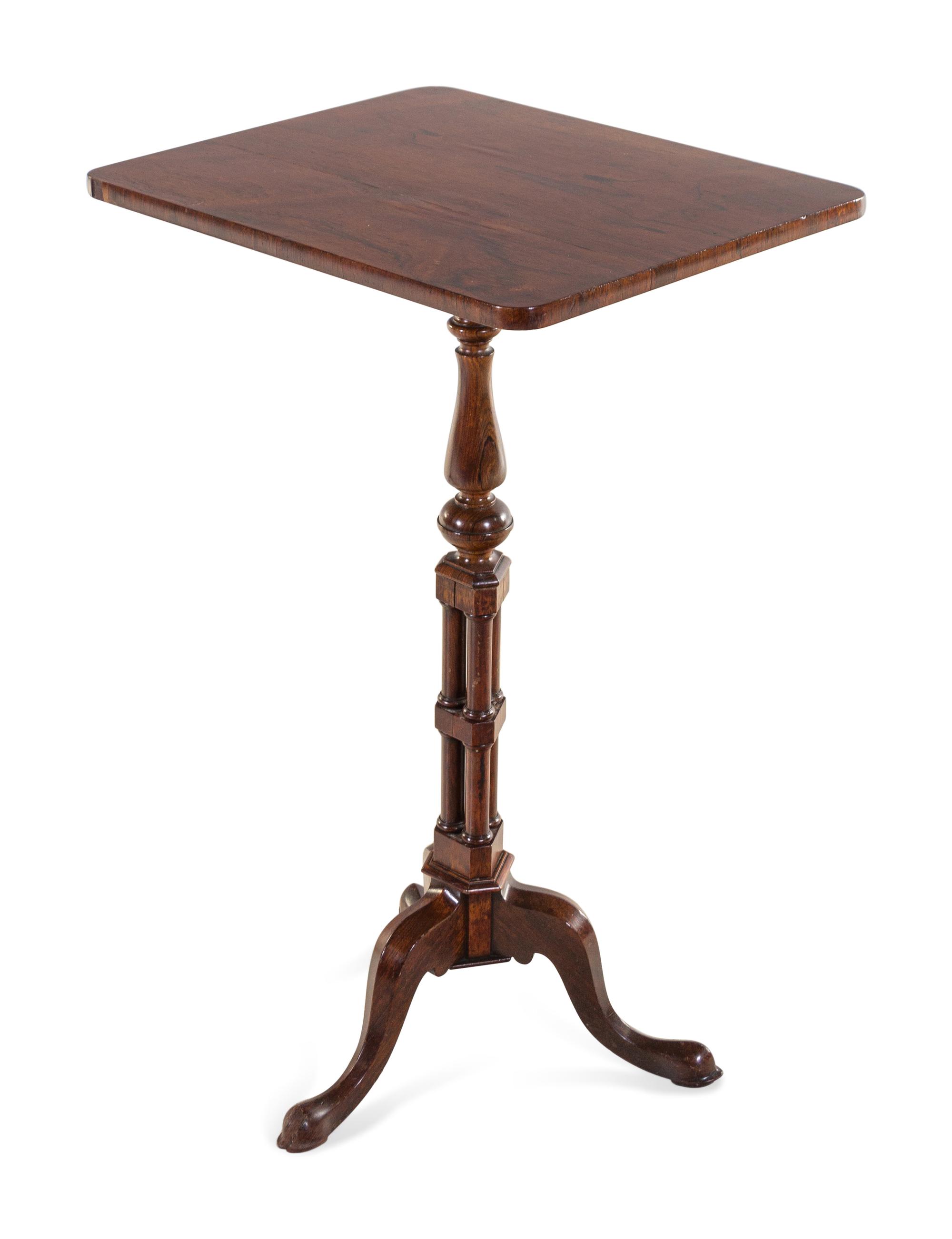 A Regency Rosewood Candle Stand and a Similar Mahogany Music Stand