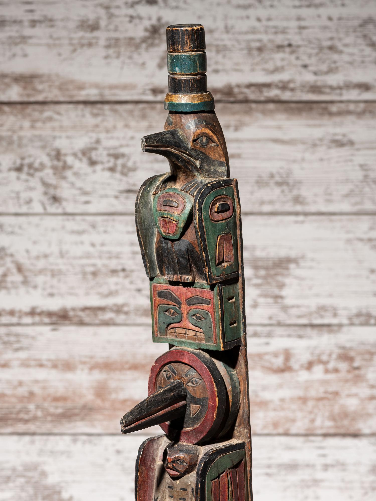 Northwest Coast Polychrome Totem Pole