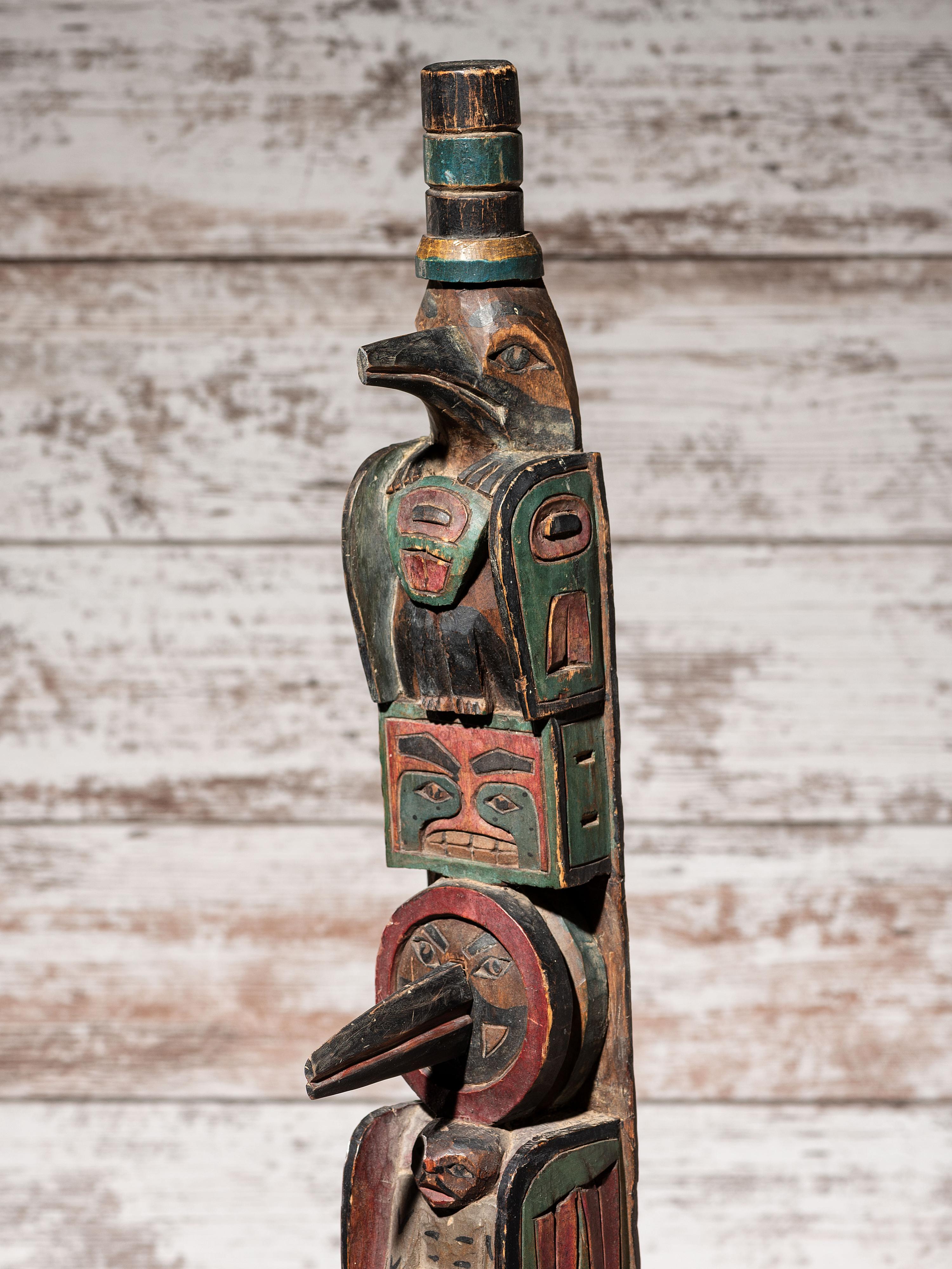 Northwest Coast Polychrome Totem Pole