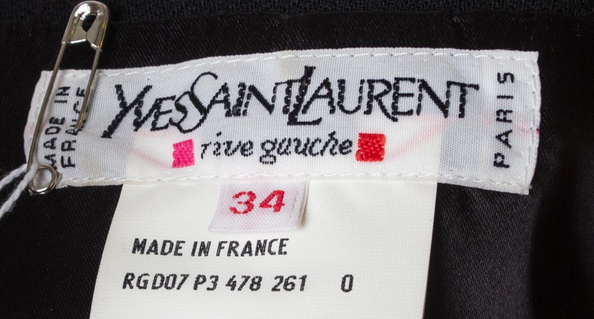 An Yves Saint Laurent Black Wool Coat, Size 34.