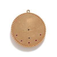 BICOLOR GOLD AND RUBY 'CHEERS' CHARM
