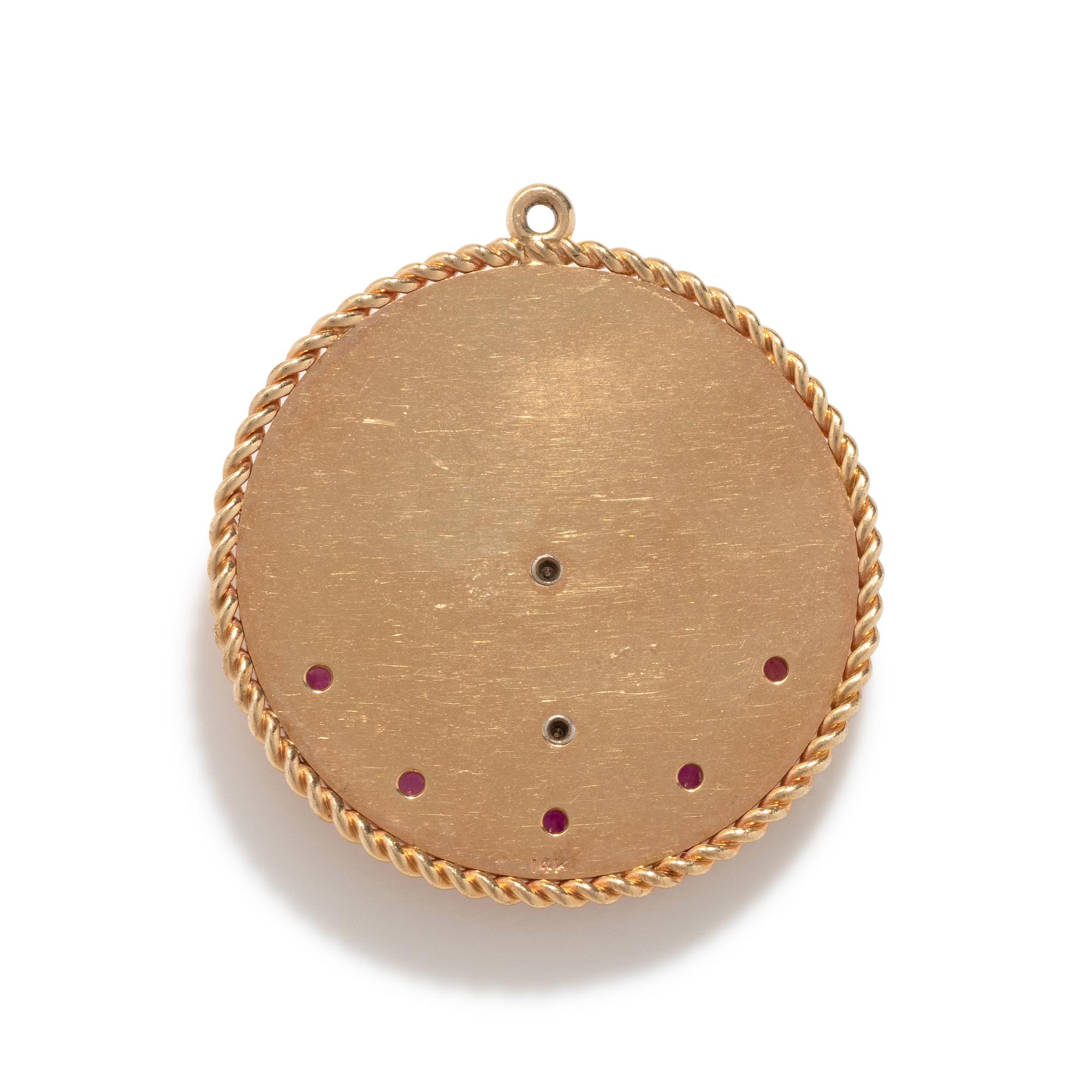BICOLOR GOLD AND RUBY 'CHEERS' CHARM