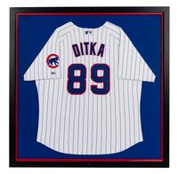 A Mike Ditka Chicago Cubs Signed Autograph Ceremonial Baseball Jersey Presentation Formerly Displayed at Mike Ditka’s Restaurant