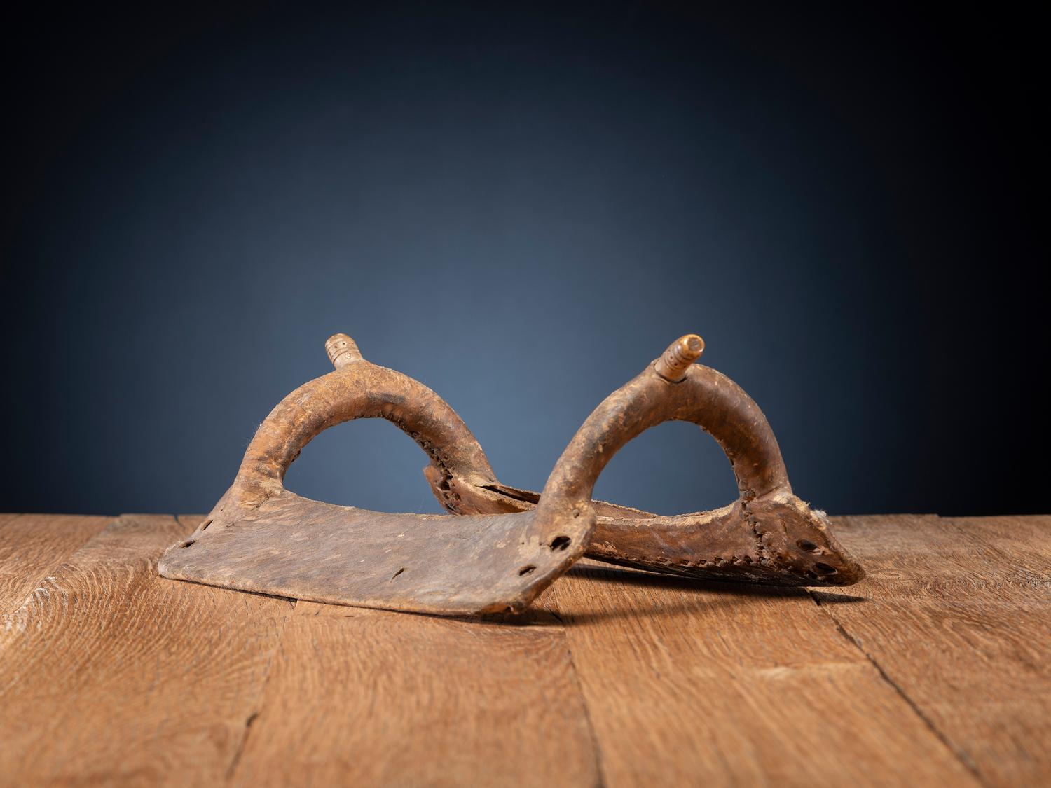 Comanche Child's Saddle Frame, with Decorated Antler Horn