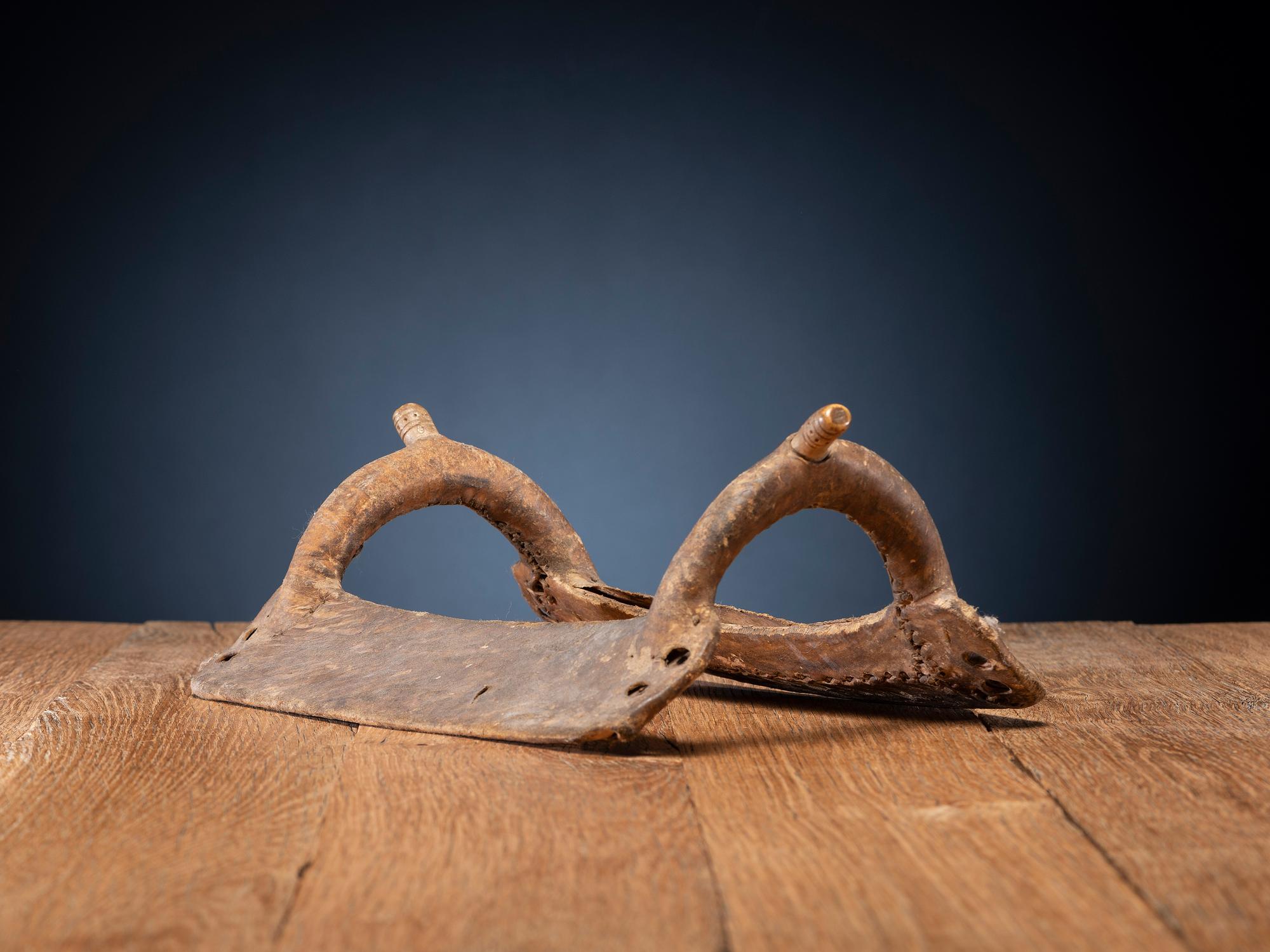 Comanche Child's Saddle Frame, with Decorated Antler Horn