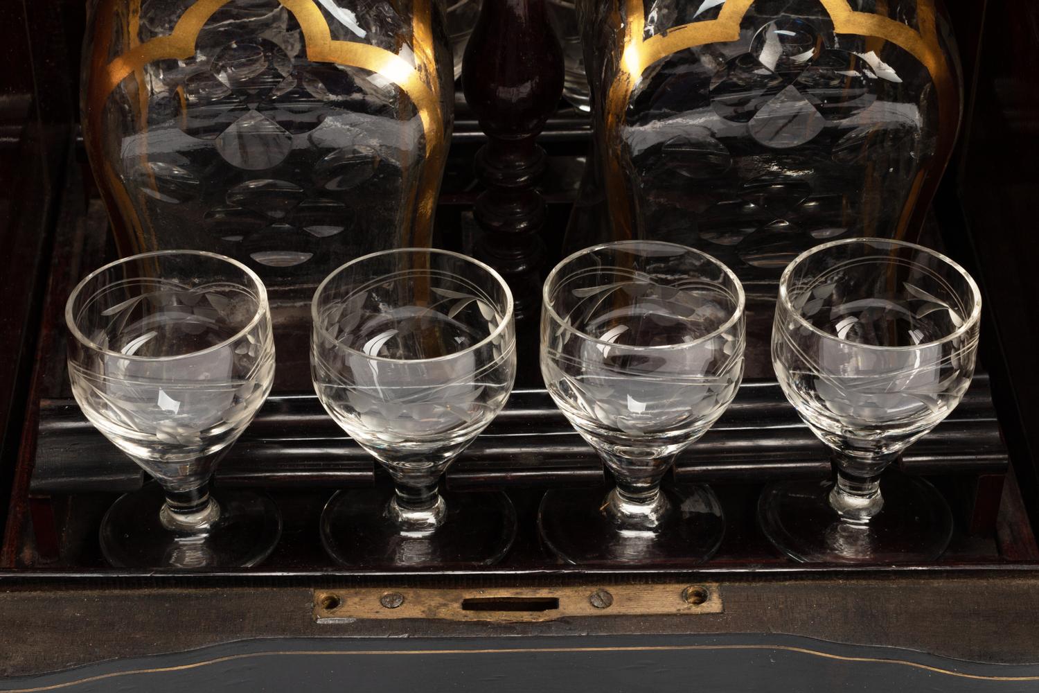 A Napoleon III Brass Inlaid Ebonized Cave à Liqueur