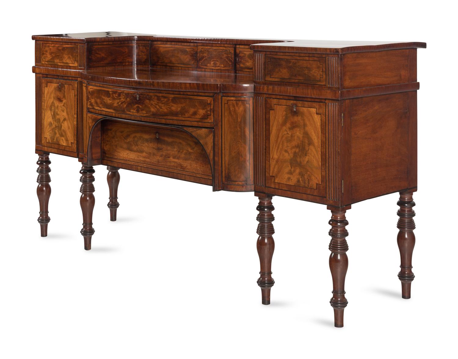 A Regency Mahogany and Parcel Ebonized Sideboard