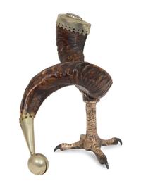 An Anthony Redmile Ram's Horn on Silver-Plate Claw Foot