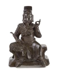 A Bronze Figure of Guanyu Height 8 inches. — MING DYNASY