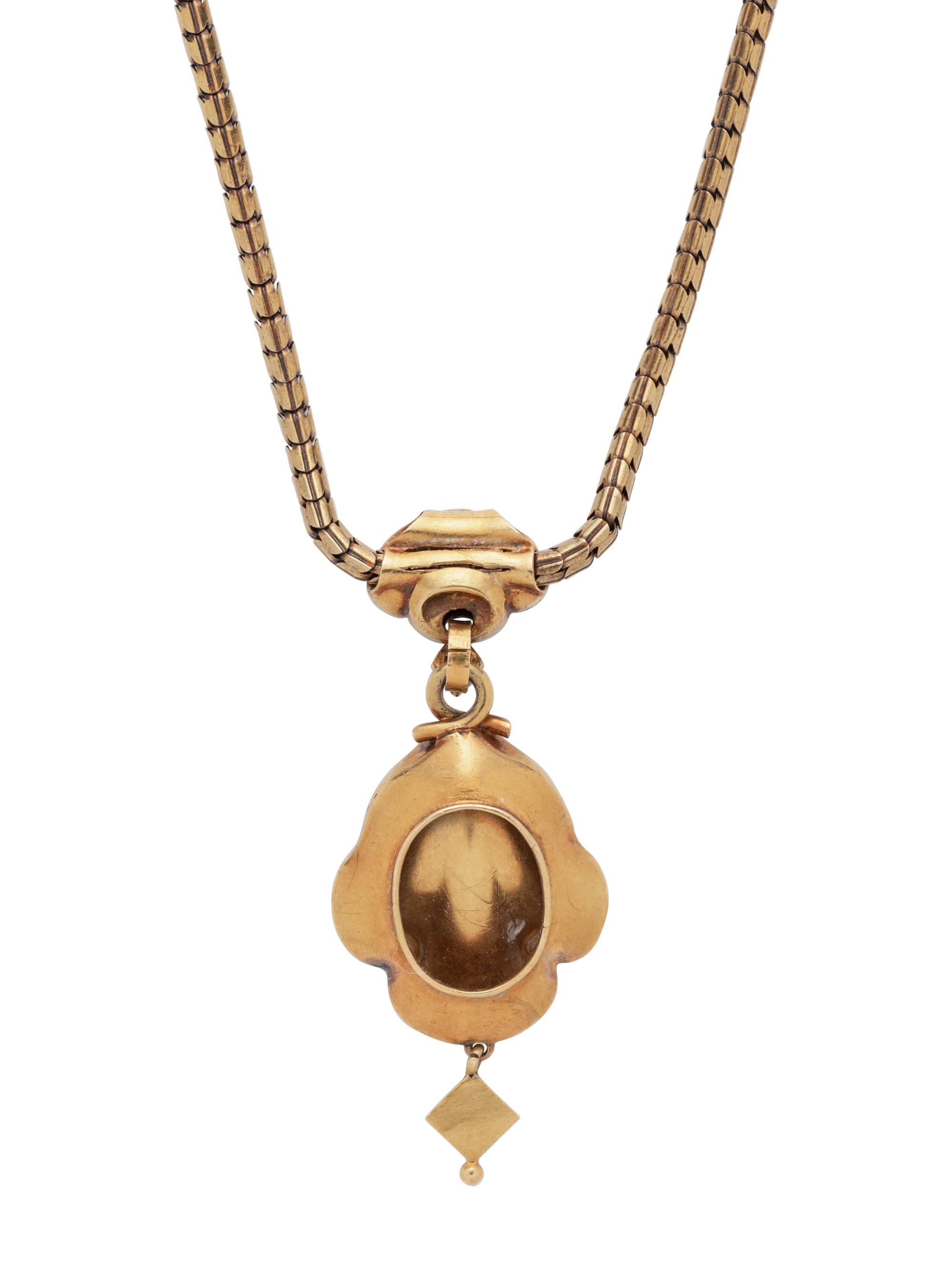 GEORGIAN, ENAMEL, PEARL AND DIAMOND SET