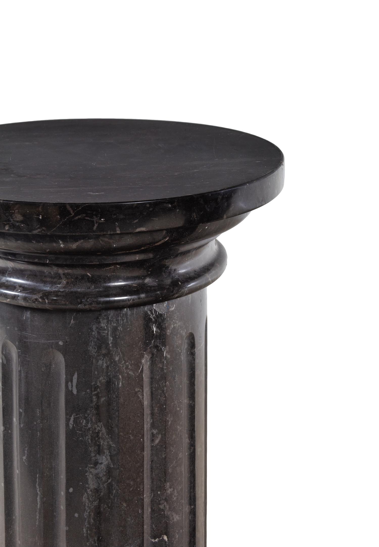 A Pair of Belgian Black Marble Pedestals
