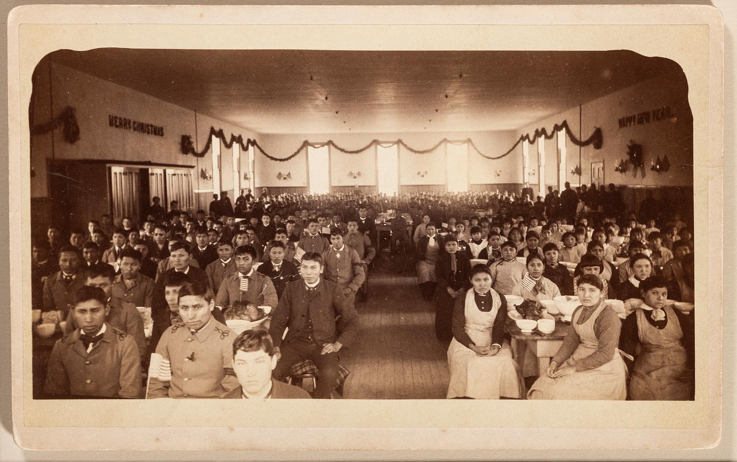 [CHOATE, John N. (1848-1902), photographer]. 3 photographs featuring Carlisle Indian School locations and events incl. Christmas party. [Carlisle, PA], n.d.